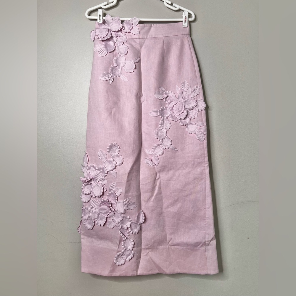 NWOT Zimmermann High Tide Flower Maxi Linen Skirt Size medium/1 - Picture 5 of 10